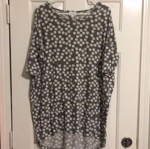 Polka dot grey lularoe top